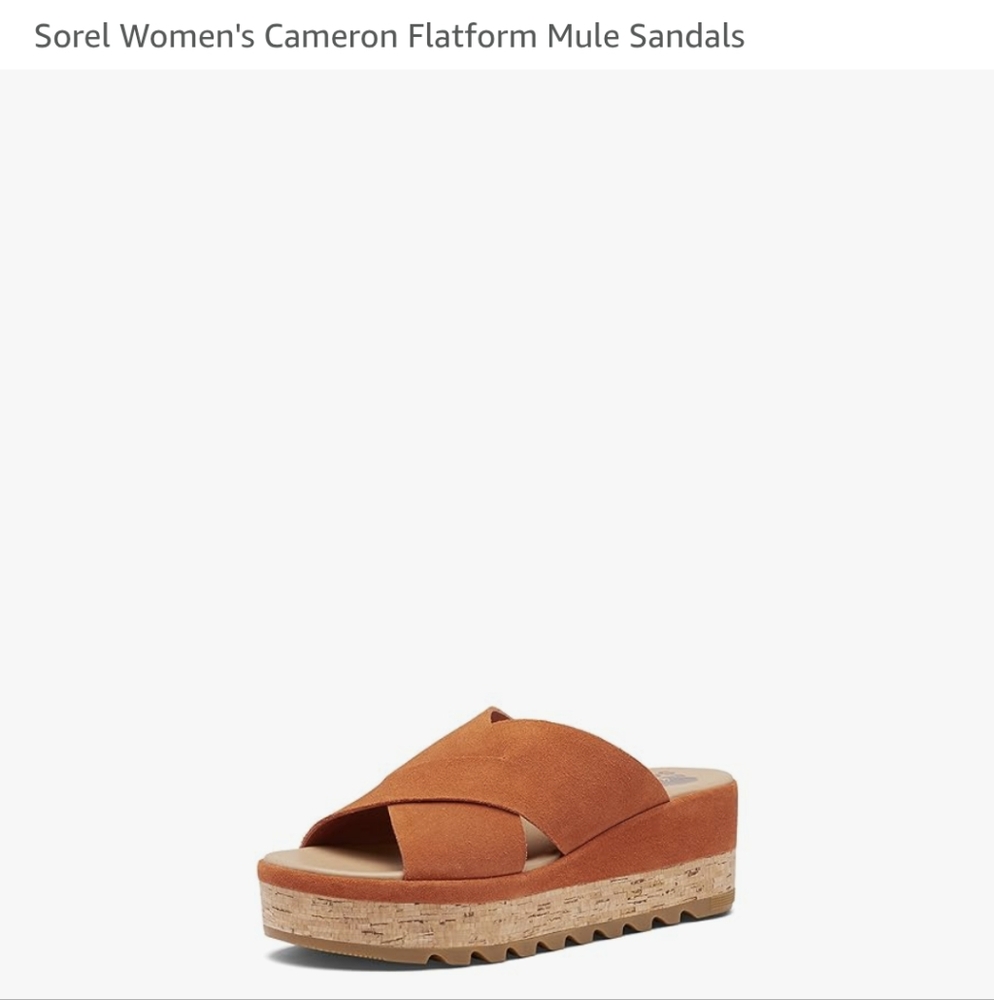 Sorel Orange Suede Cameron Sandals - Picture 15 of 16